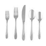 Cambridge Silversmiths Swirl Sand 20-Piece Flatware Silverware Set, Stainless Steel, Service for 4, Includes Forks/Spoons/Knives