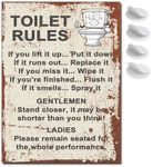 Funny Toilet Signs Metal Bathroom Rules Sign - Fixings included - Pictures for Walls a Funny Bathroom Art Decor