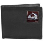 NHL Colorado Avalanche Leather Bi-Fold Wallet Packaged in Gift Box, Black