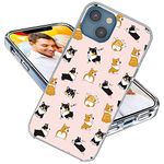 ARTIOSIT for iPhone 13 Case,iPhone 13 Case for Girls Women Men,360 Full Body Protective Shockproof Thin Slim Flexible Soft TPU Clear Case Cover with Art Design,Cute Cartoon Animal Dog Pet Corgi