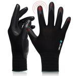 DEX FIT FN331 Prime Nitrile Work Gloves; 3D-Comfort Fit; Durable Foam Nitrile Coated; Firm Grip; Touchscreen Capable; Black M (8) 3 Pairs