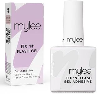 Mylee Fix 'N' Flash Gel 10ml - Brush On Clear Nail Adhesive Glue for Soft Gel Tips, Acrylic Nails, False Nails & Tips, Cures with UV/LED, Soak Off, for Professional, Salon & Home Use