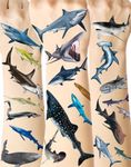 108 Pieces Shark Tattoos Stickers,Shark Themed Tattoos Stickers Party Decoration Supplies Party favors for Kids Adults