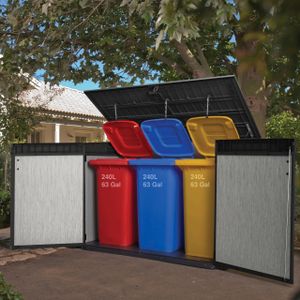 Keter Grande Store Outdoor Storage Shed – Double Door, Grey Duotech+, All-Weather, Fade-Free