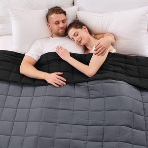 yescool King Size Weighted Blanket for Adults 25lbs, 80” x 87”, Grey& Black | Heavy Comforter for Sleeping, Perfect for 240-260 Lbs, Breathable Bedding for Adults & Couple All Season, Machine Washable