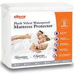 Cheer Collection Noiseless Soft Velvet Plush 100% Waterproof Twin Mattress Protector