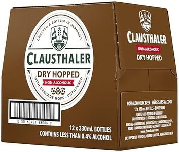 Clausthaler Dry Hopped Alcohol Free Beer - Case 12 x 330ml, <0.5% Bottles | Unfiltered Lager | Vegan, Low Calorie | Ingredients: water, barley, malt & hops