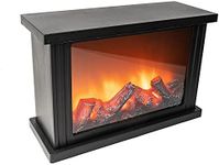 Ideen mit Herz LED Fireplace, Decorative Fireplace, Electric, Battery Operated, Without Heating, Realistic Fire/Flame Effect, 30 x 11.5 x 20 cm, with Timer Function (6 Hours On / 18 Hours Off)