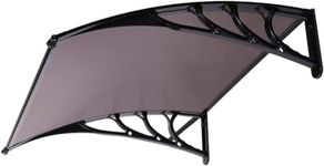 VIVOHOME Polycarbonate Window Door Awning Canopy Brown with Black Bracket 40 Inch x 40 Inch