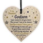 RED OCEAN Handmade Godson Gift Wooden Heart Goddaughter Birthday Gift From Godparent Keepsake