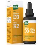 Vitamin D3 & K2 (MK-7) in Organic Black Seed Oil/Nigella Sativa (30ml) - High Strength Liquid (3000IU), 100% Trans MK-7, Immune, Bone Support, Heart Health, Sublingual, Made in UK by Nature Provides