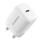 Ambrane 45W Fast Type C Charger Adapter for Mobiles & Type C Laptops, Small Size, GaN Charger, PD Technology, for iPhone, Samsung, MacBook, Android Mobiles, Type C Laptops, iPad (Charge i45, White)