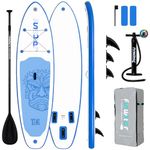 FunWater 10'6×33"×6" Inflatable Stand Up Paddle Board with Premium SUP Paddleboard Accessories,Adults & Youth for All Skill Levels, Included with Board, Paddle, Pump, Three Fins, Backpack