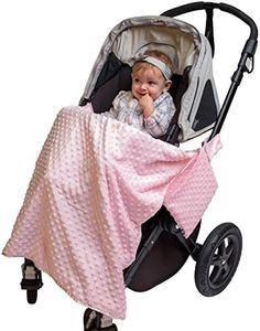 J.L. Childress Cuddle 'N Cover Stroller Blanket - Silky and Minky Fabrics - Blanket Attaches to Stroller - Privacy Cover, Blanket, Sun Shade - 30" x 30" - Pink
