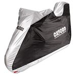 Oxford Aquatex Waterproof Motorbike Cover - Medium with Top Box (2016 Version), Black/Grey