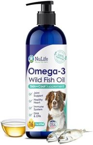 Liquid Fish Oil for Dogs with Omega 3, 6 & 9 Fatty Acids, Wild Caught from Iceland, Skin and Coat Supplement for Shedding, Itchy Skin, Allergies, Brain and Heart Health, Rich in EPA + DHA - 16 oz