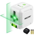 Firecore Laser Level Self Leveling, DIY Green Beam Cross Line Laser Level for Picture Hanging Home Decoration, 4 Brightness Adjustment Manual Mode IP54 Rating, 2 AA Batteries & Carry Pouch Included