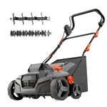 40V 15" 2-in-1 Cordless Electric Dethatcher & Scarifier Compatible with Dewalt 20V MAX Battery(Tool Only), w/12Gal Thatch Collection Bag, 5-Depth Adjustment, Quick-Fold, Walk Behind for Lawn Care