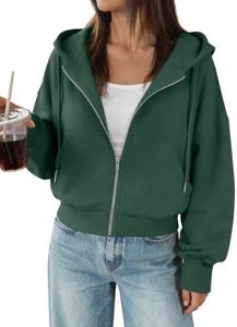 Trendy Queen Zip Up Hoodies For Women Cropped Sweatshirts 2026 Fall Outfits