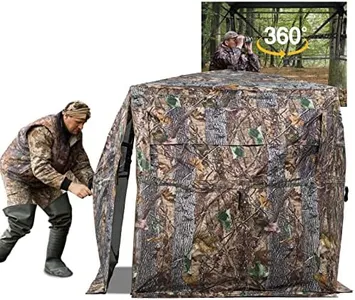 FUNHORUN Hunting Blind 270/360 Degree See Through Ground Blind for Deer Hunting, 2-3 Person Pop-up Hunting Deer Blind, Turkey Blind, Portable Hunting Blind for Deer Hunting Turkey Hunting...