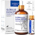 HIQILI Eucalyptus Essential Oil for Diffuser, Skin, Spray, Aromatherapy, 100% Pure Undiluted with Premium Grade Glass Dropper 100ml