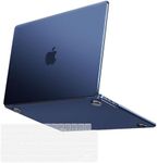 MOSISO Compatible with MacBook Air 13 inch Case 2024 2023 2022 M3 A3113 M2 A2681, Ultra-Thin Slim Natural Original Color Plastic Hard Shell&Keyboard Skin for MacBook Air 13.6 inch Case, Midnight Blue