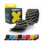 SPORTTAPE Extra Sticky Kinesiology Tape, 5cm x 5m - Brand | Hypoallergenic, Waterproof K Tape | Physio, Medical Sports Tape for Muscle Injury, Support | Uncut - Single Roll