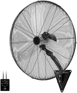 30 Inch Industrial Wall Mount Fan, Heavy Duty Oscillating Wall Mounted Fan with 10000 CFM, High Velocity 3 Speed Fans with Adjustable Tilting for Warehouse, Workshop, Garage, Patios, Commercial