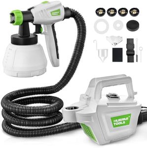 Huepar Tools Pistolet a Peinture, 800W HVLP avec 4 Buses en cuivre et 3 Motifs, 1300 ML Récipient Détachable, Trafic Réglable de 1200ml/min, Trois Tailles de Buse, Facile à Pulvériser et Propre-SG800