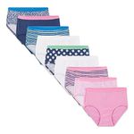 Fruit of the Loom girls Fruit Loom Cotton Bikini Underwear Briefs, 9 Pack - Cotton Assortment, 12 US