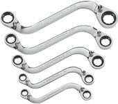 GearWrench 85299 5 Piece Metric Reversible S-shaped Double Box Ratcheting Wrench Set