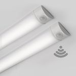 Sundertech® Motion Sensor LED Batten Light (Pack of 2) 3FT 90cm with 3 Color Options (3000K 4000K 6500K) for Wall/Ceiling Mounting in Aisles Stairs and Garages