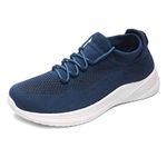 FUEL Trenzo Slip On Shoes for Women, Stylish & Breathable, Comfortable & Durable, Athleisure Knitted Active Wear Casual Shoe for Girls Walking, Running & Gym Shoes Navy