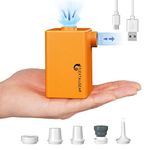 FLEXTAILGEAR MAX PUMP PLUS Portable Air Pump with 3600mAh Battery USB Rechargeable Lightest Air Pump to Quick Inflate Deflate for Pool Floats Air Bed Air Mattress Swimming Ring(Orange)