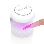 Aokitec Mini UV LED Nail Lamp, Quick-Dry UV Light for Nails, Gel Polish, Nail Tips, Poly Gel Extension Resin, Manicure UV LED Light, Nail Dryer, DIY Nail Art (White)