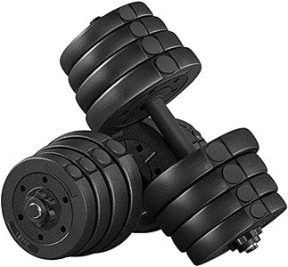 Yaheetech Mancuernas Ajustables 2x15 kg Pesos Fitness Entrenamiento con Barras de Acero y Discos Juego de Pesas Musculacion con Cerraduras de Estrella