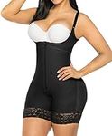 YIANNA Fajas Colombianas Shapewear for Women Postpartum Firm Tummy Control Body Shaper Butt Lifter Strapless Bodysuit Short Black 7212 M