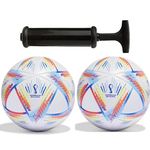 Kiraro Combo Qatar Sports World Cup Football Pack of 2 Ball with Free Pump & 2 Needle (Pack of 5 Item)
