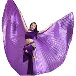 Pipravtra Women's Professional Belly Dance Costume Angle Isis Wings No Stick (Purple)