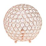 Elegant Designs LT1067-RGD Elipse 10 Inch Crystal Ball Sequin Table Lamp, Rose Gold