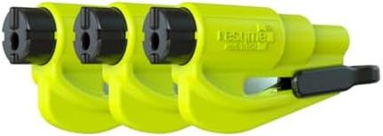 resqme Car Safety Key Fob Window Breaker and Seat Belt Cutter Emergency Hammer 3 Pack Yellow