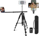 Elitehood Overhead Tripod for iPhone [Heavy Duty & Ultra-Stable], 25in Horizontal iPhone Tripod for Filming Recording, 360° Swivel Tilt Overhead Phone Tripod, Vertical 71” Tall iPhone Tripod Stand