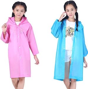 Luckyiren Raincoat Rain Poncho Jacket Slicker Outwear for Children[Thicker & Reusable & Lightweight] Emergency Rain&Wind Coat Cloak Wear for 6-12 Y/O. Boys&Girls for Disney World, Cool for Kids