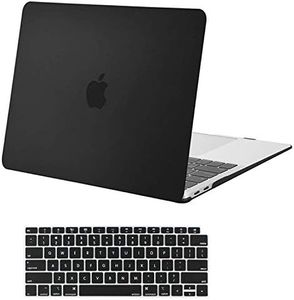 MOSISO Compatible with MacBook Air 13 inch Case 2022 2021 2020 2019 2018 Release A2337 M1 A2179 A1932 Touch ID, Plastic Hard Shell Case & Keyboard Cover for MacBook Air 13.3 inch Case, Black