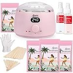 Home Waxing Kit, Ajoura Digital Wax Warmer Kit for Brazilian Bikini Coarse Hair Removal with 14oz Hard Wax Beads for Eyebrow, Legs, Armpit, Face, Pre & After Wax Spray