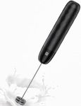 Maestri House Rechargeable Milk Frother, Handheld Electric Foam Maker Detachable Stainless Steel Whisk Drink Mixer Foamer Mini Blender for Matcha, Lattes, No Stand, LunaFro Mini (Black)