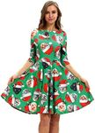 Plustrong Womens Christmas Dress 3D