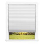 Easy Lift Trim-at-Home Cordless Pleated Light Blocking Fabric Shade White, 48 in x 64 in, (Fits windows 31"- 48")