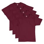 Hanes Men's ComfortSoft T-Shirt (Pack of 4),Maroon,Medium