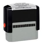 Personalised Stamp (70 x 25mm -5 Lines)- Custom Self Inking Rubber Stamps- Return Custom Address Stamp (Black)